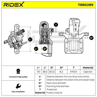 Zacisk Hamulcowy RIDEX 78B0289 78B0289 - foto 5