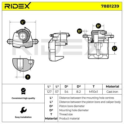 Zacisk Hamulcowy RIDEX 78B1239 78B1239 - foto 5