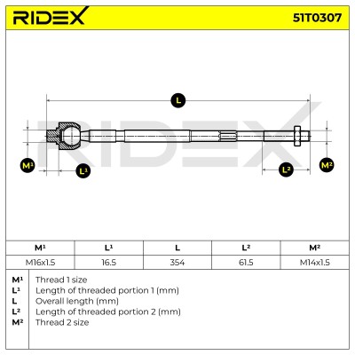 Drążek kierowniczy RIDEX 51T0307 51T0307 - foto 5