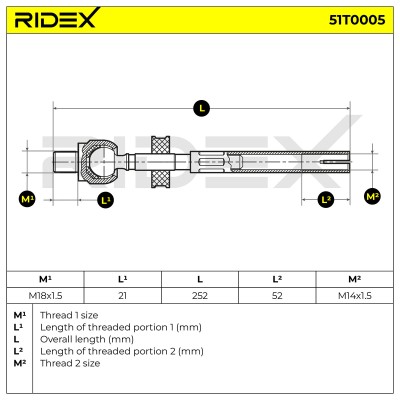 Drążek kierowniczy RIDEX 51T0005 51T0005 - foto 6