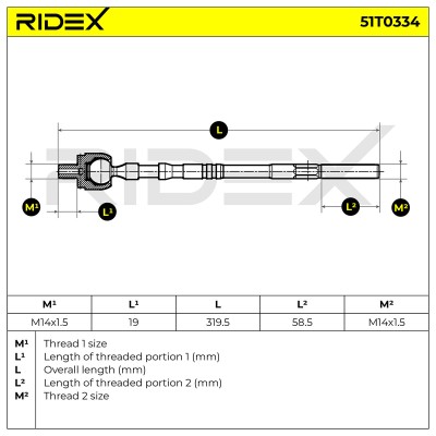 Drążek kierowniczy RIDEX 51T0334 51T0334 - foto 7