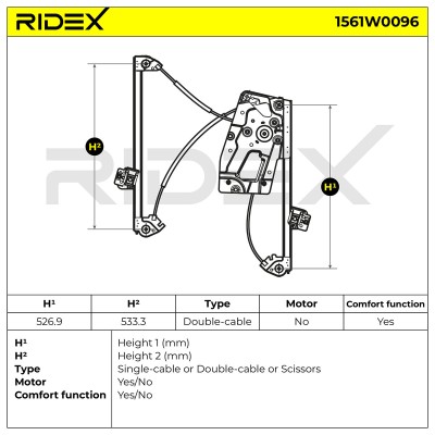 Podnośnik szyby RIDEX 1561W0096 1561W0096 - foto 7