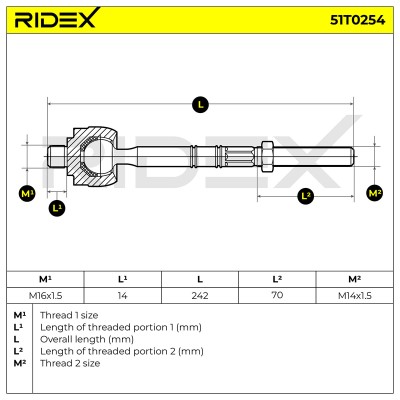 Drążek kierowniczy RIDEX 51T0254 51T0254 - foto 7