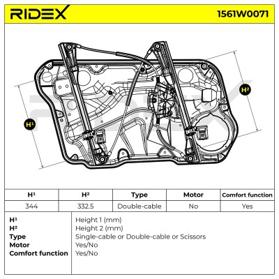 Podnośnik szyby RIDEX 1561W0071 1561W0071 - foto 6