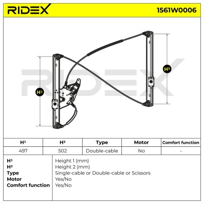 Podnośnik szyby RIDEX 1561W0006 1561W0006 - foto 8