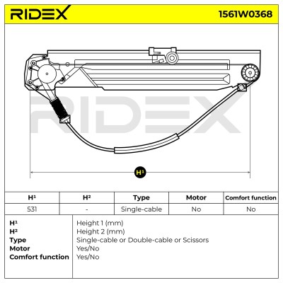 Podnośnik szyby RIDEX 1561W0368 1561W0368 - foto 7