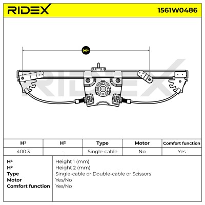 Podnośnik szyby RIDEX 1561W0486 1561W0486 - foto 5