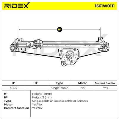 Podnośnik szyby RIDEX 1561W0111 1561W0111 - foto 6