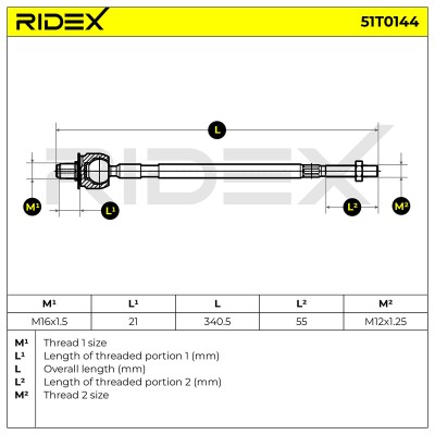Drążek kierowniczy RIDEX 51T0144 51T0144 - foto 7