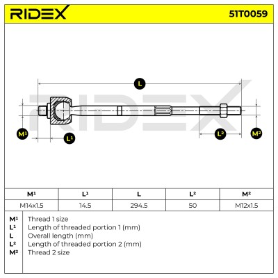 Drążek kierowniczy RIDEX 51T0059 51T0059 - foto 6