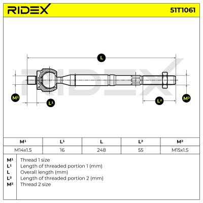 Drążek kierowniczy RIDEX 51T1061 51T1061 - foto 5