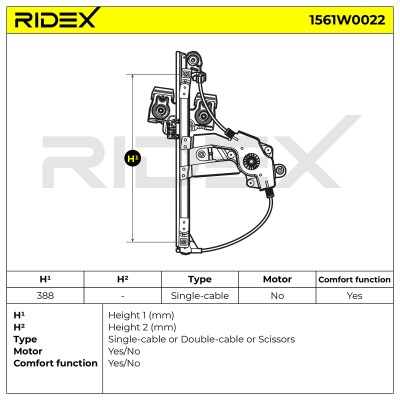 Podnośnik szyby RIDEX 1561W0022 1561W0022 - foto 7
