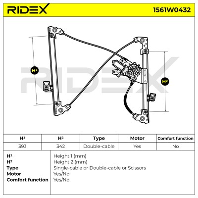 Podnośnik szyby RIDEX 1561W0432 1561W0432 - foto 5
