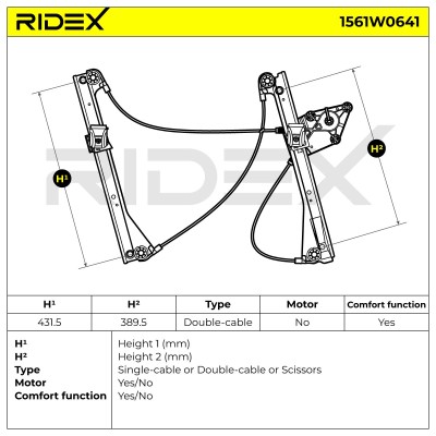 Podnośnik szyby RIDEX 1561W0641 1561W0641 - foto 5