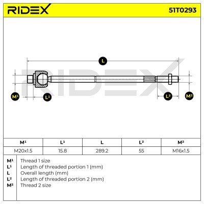 Drążek kierowniczy RIDEX 51T0293 51T0293 - foto 7