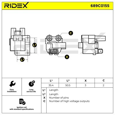 Cewka Zapłonowa RIDEX 689C0155 689C0155 - foto 2