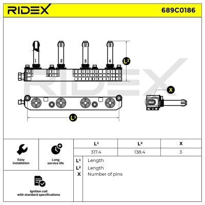 Cewka Zapłonowa RIDEX 689C0186 689C0186 - foto 4