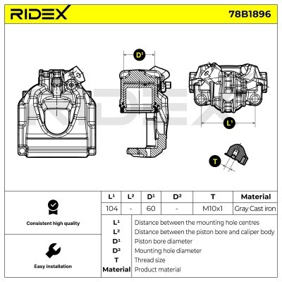 Zacisk Hamulcowy RIDEX 78B1896 78B1896 - foto 6