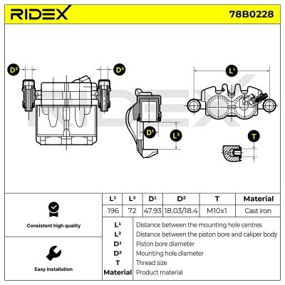 Zacisk Hamulcowy RIDEX 78B0228 78B0228 - foto 5