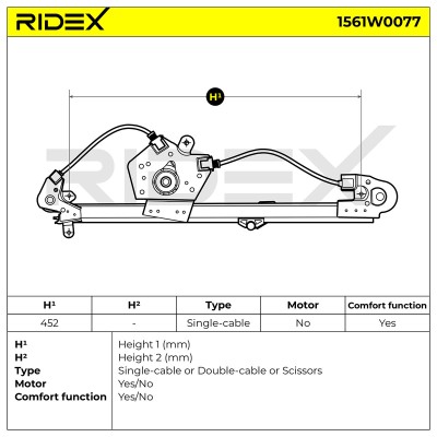 Podnośnik szyby RIDEX 1561W0077 1561W0077 - foto 6