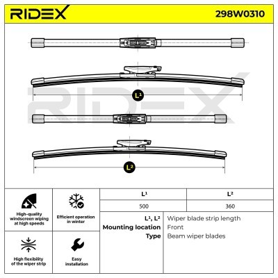 Pióro Wycieraczki RIDEX 298W0310 298W0310 - foto 7