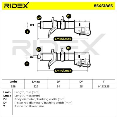 Amortyzator RIDEX 854S1865 854S1865 - foto 6