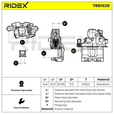 Zacisk Hamulcowy RIDEX 78B1629 78B1629 - foto 3