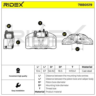 Zacisk Hamulcowy RIDEX 78B0519 78B0519 - foto 6