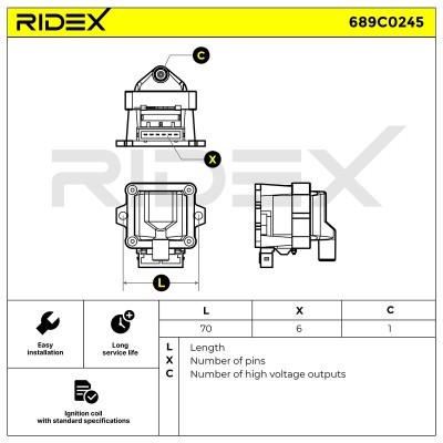 Cewka Zapłonowa RIDEX 689C0245 689C0245 - foto 2