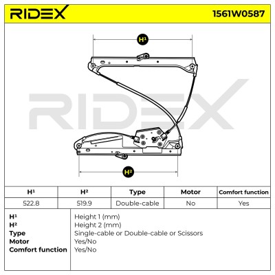 Podnośnik szyby RIDEX 1561W0587 1561W0587 - foto 6