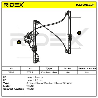 Podnośnik szyby RIDEX 1561W0346 1561W0346 - foto 7