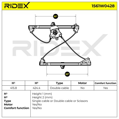 Podnośnik szyby RIDEX 1561W0428 1561W0428 - foto 7