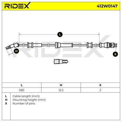 Czujnik ABS RIDEX 412W0147 412W0147 - foto 7