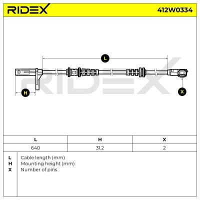 Czujnik ABS RIDEX 412W0334 412W0334 - foto 6