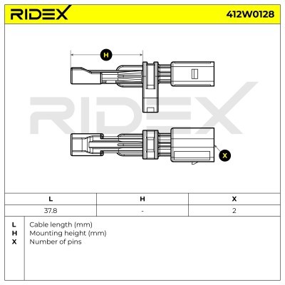 Czujnik ABS RIDEX 412W0128 412W0128 - foto 5