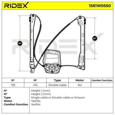Podnośnik szyby RIDEX 1561W0550 1561W0550 - foto 5