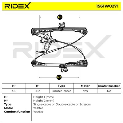 Podnośnik szyby RIDEX 1561W0271 1561W0271 - foto 6