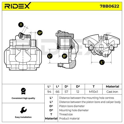 Zacisk Hamulcowy RIDEX 78B0622 78B0622 - foto 5