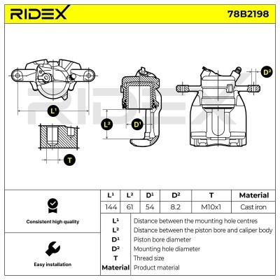 Zacisk Hamulcowy RIDEX 78B2198 78B2198 - foto 6