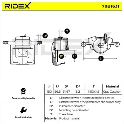 Zacisk Hamulcowy RIDEX 78B1631 78B1631 - foto 6