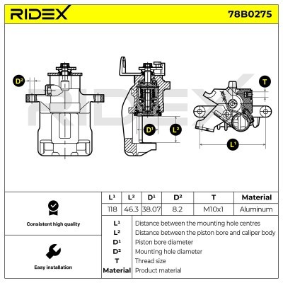 Zacisk Hamulcowy RIDEX 78B0275 78B0275 - foto 5