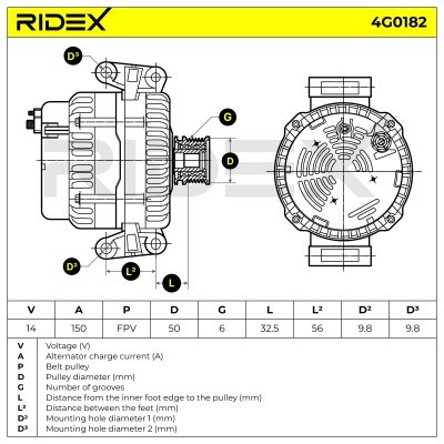 Alternator RIDEX 4G0182 4G0182 - foto 5