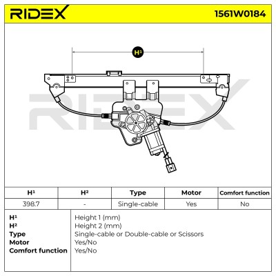 Podnośnik szyby RIDEX 1561W0184 1561W0184 - foto 7