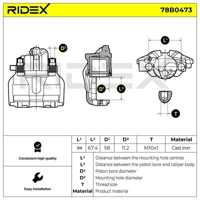 Zacisk Hamulcowy RIDEX 78B0473 78B0473 - foto 7