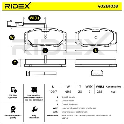 Klocki hamulcowe RIDEX 402B1039 402B1039 - foto 6