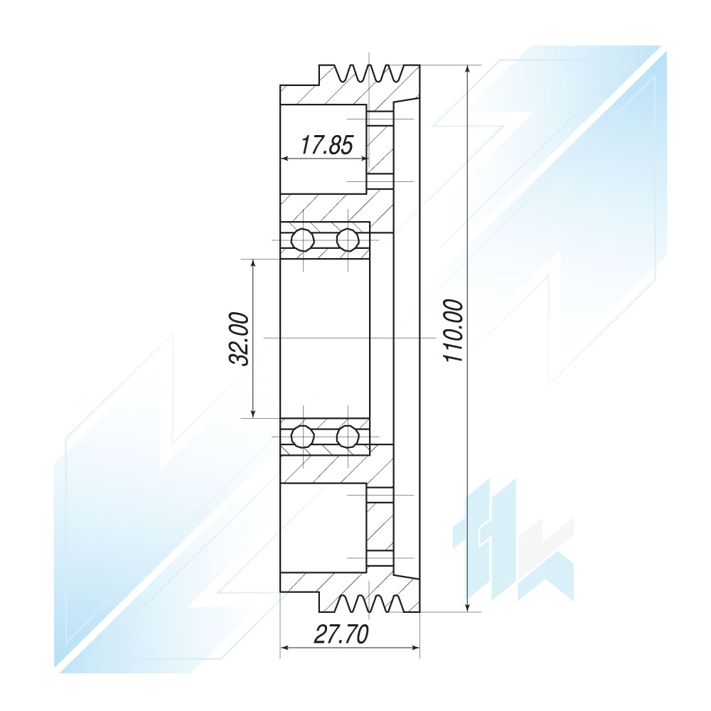 Koło Pasowe Sprężarki Klimatyzacji PANASONIC V08 4PK (PV4) Ø110/Ø110 Suzuki 111PV08400 - foto 4