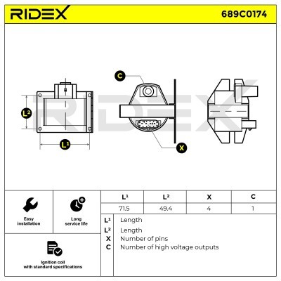 Cewka Zapłonowa RIDEX 689C0174 689C0174 - foto 4
