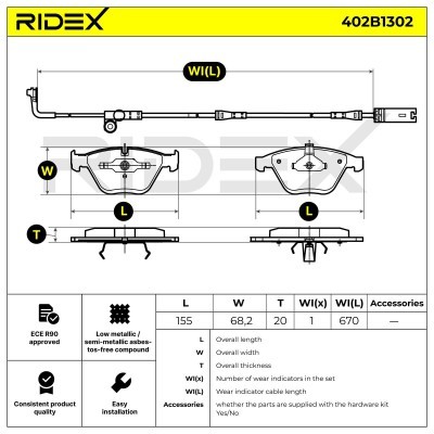 Klocki hamulcowe RIDEX 402B1302 402B1302 - foto 6