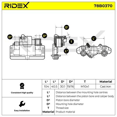 Zacisk Hamulcowy RIDEX 78B0370 78B0370 - foto 6