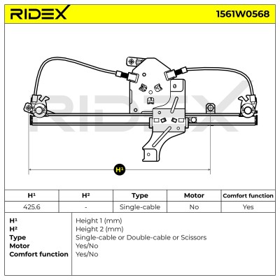 Podnośnik szyby RIDEX 1561W0568 1561W0568 - foto 6